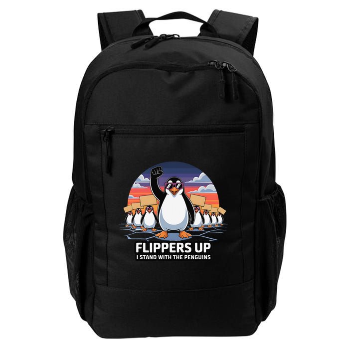 Flippers Up I Stand With Penguins Against Tariffs USA Backpack