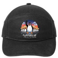 Flippers Up I Stand With Penguins Against Tariffs USA 7-Panel Snapback Hat