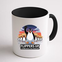 Flippers Up I Stand With Penguins Against Tariffs USA Mug