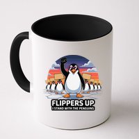 Flippers Up I Stand With Penguins Against Tariffs USA Mug