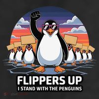 Flippers Up I Stand With Penguins Against Tariffs USA Beanie