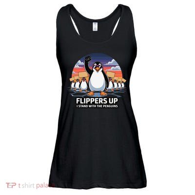 Flippers Up I Stand With Penguins Against Tariffs USA Ladies Essential Flowy Tank