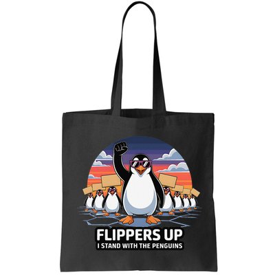 Flippers Up I Stand With Penguins Against Tariffs USA Bag