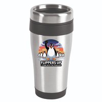 Flippers Up I Stand With Penguins Against Tariffs USA 16oz Travel Tumbler