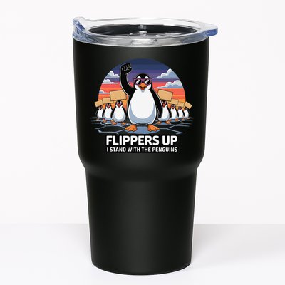 Flippers Up I Stand With Penguins Against Tariffs USA Tumbler