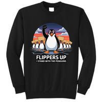 Flippers Up I Stand With Penguins Against Tariffs USA Tall Sweatshirt