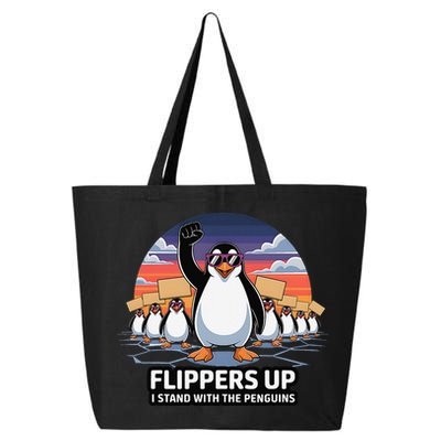 Flippers Up I Stand With Penguins Against Tariffs USA 25L Jumbo Tote