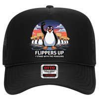 Flippers Up I Stand With Penguins Against Tariffs USA Trucker Hat