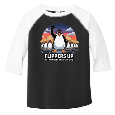 Flippers Up I Stand With Penguins Against Tariffs USA Toddler Fine Jersey T-Shirt