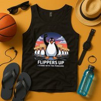 Flippers Up I Stand With Penguins Against Tariffs USA Tank Top