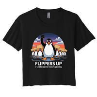 Flippers Up I Stand With Penguins Against Tariffs USA Crop Top