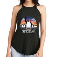 Flippers Up I Stand With Penguins Against Tariffs USA Women's Perfect Tri Rocker Tank