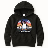 Flippers Up I Stand With Penguins Against Tariffs USA Kids Hoodie