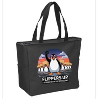 Flippers Up I Stand With Penguins Against Tariffs USA Zip Tote Bag
