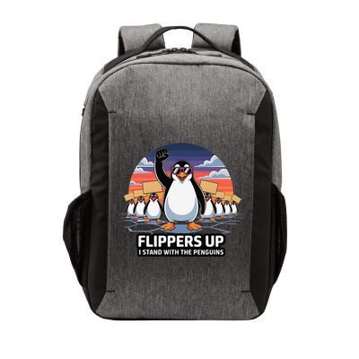 Flippers Up I Stand With Penguins Against Tariffs USA Vector Backpack