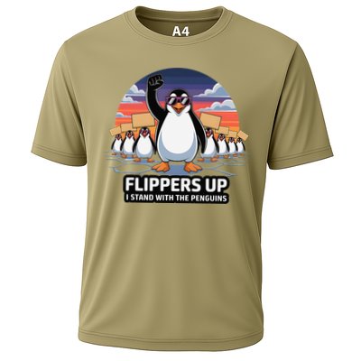 Flippers Up I Stand With Penguins Against Tariffs USA Performance Shirt