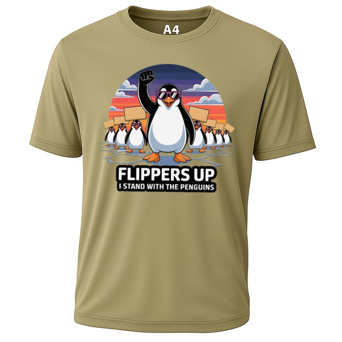 Flippers Up I Stand With Penguins Against Tariffs USA Performance Shirt