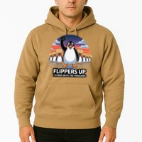 Flippers Up I Stand With Penguins Against Tariffs USA Hoodie
