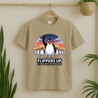 Flippers Up I Stand With Penguins Against Tariffs USA T-Shirt