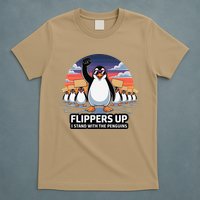 Flippers Up I Stand With Penguins Against Tariffs USA T-Shirt