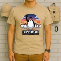 Flippers Up I Stand With Penguins Against Tariffs USA T-Shirt