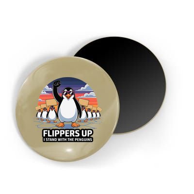 Flippers Up I Stand With Penguins Against Tariffs USA Magnet