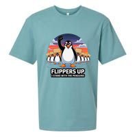 Flippers Up I Stand With Penguins Against Tariffs USA Sueded Cloud Jersey T-Shirt