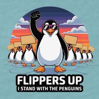 Flippers Up I Stand With Penguins Against Tariffs USA Sueded Cloud Jersey T-Shirt