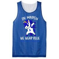 Funny Unicorn In March We Wear Blue Colon Cancer Awareness Meaningful Gift Mesh Reversible Basketball Jersey Tank