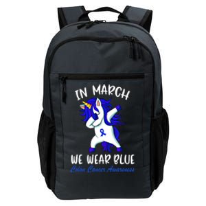 Funny Unicorn In March We Wear Blue Colon Cancer Awareness Meaningful Gift Daily Commute Backpack