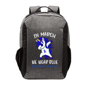 Funny Unicorn In March We Wear Blue Colon Cancer Awareness Meaningful Gift Vector Backpack