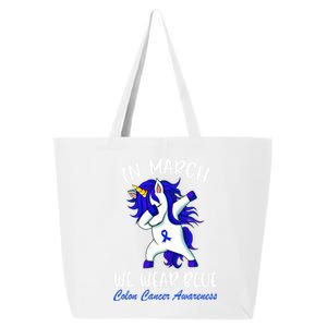 Funny Unicorn In March We Wear Blue Colon Cancer Awareness Meaningful Gift 25L Jumbo Tote