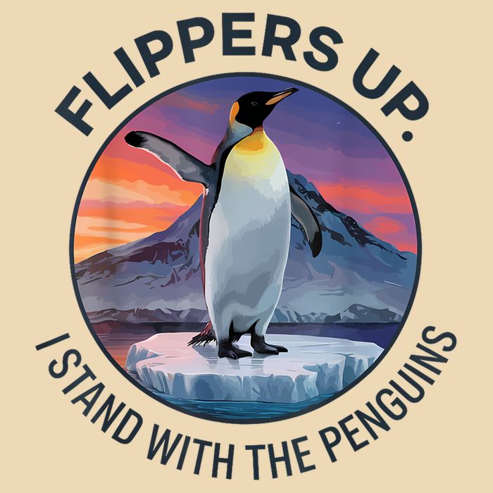 Flippers Up I Stand With The Penguins Drawstring Bag