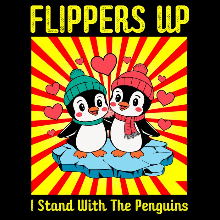 Flippers Up I Stand With The Penguins Drawstring Bag