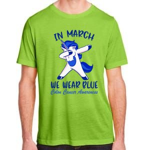 Funny Unicorn In March We Wear Blue Colon Cancer Awareness Funny Gift Adult ChromaSoft Performance T-Shirt