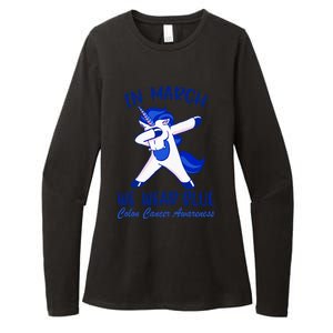 Funny Unicorn In March We Wear Blue Colon Cancer Awareness Funny Gift Womens CVC Long Sleeve Shirt