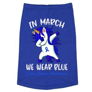 Funny Unicorn In March We Wear Blue Colon Cancer Awareness Cute Gift Doggie Tank