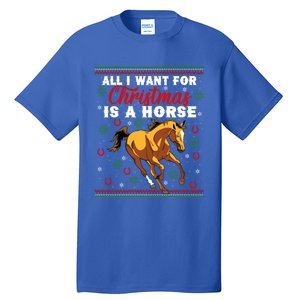 Funny Ugly I Want For Christmas Is A Horse Cute Gift Tall T-Shirt