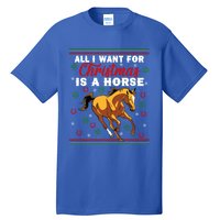 Funny Ugly I Want For Christmas Is A Horse Cute Gift Tall T-Shirt