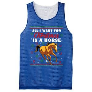 Funny Ugly I Want For Christmas Is A Horse Cute Gift Mesh Reversible Basketball Jersey Tank