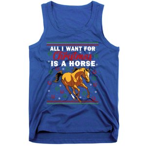 Funny Ugly I Want For Christmas Is A Horse Cute Gift Tank Top