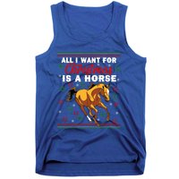 Funny Ugly I Want For Christmas Is A Horse Cute Gift Tank Top