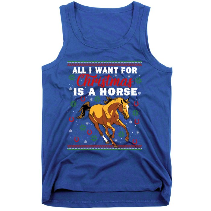 Funny Ugly I Want For Christmas Is A Horse Cute Gift Tank Top