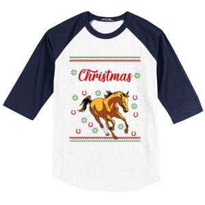 Funny Ugly I Want For Christmas Is A Horse Cute Gift Baseball Sleeve Shirt