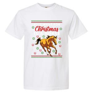 Funny Ugly I Want For Christmas Is A Horse Cute Gift Garment-Dyed Heavyweight T-Shirt