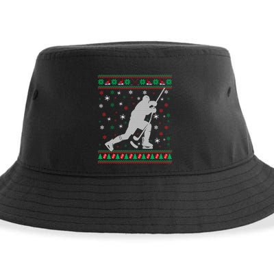 Funny Ugly Ice Hockey Christmas Tree Snowflakes Xmas Gift Sustainable Bucket Hat