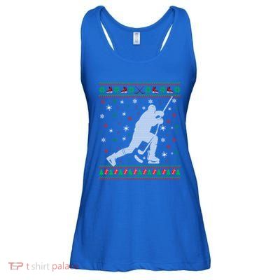 Funny Ugly Ice Hockey Christmas Tree Snowflakes Xmas Gift Ladies Essential Flowy Tank
