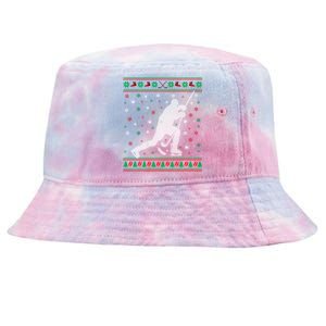 Funny Ugly Ice Hockey Christmas Tree Snowflakes Xmas Gift Tie-Dyed Bucket Hat