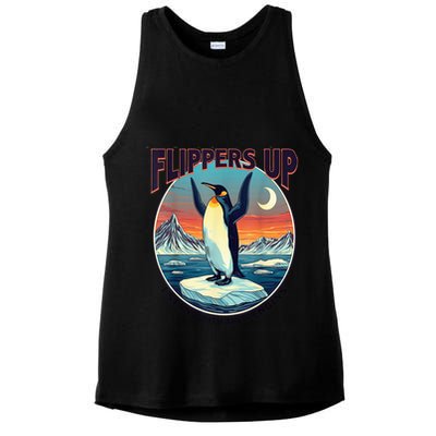 Flippers Up I Stand With The Penguins Ladies PosiCharge Tri-Blend Wicking Tank