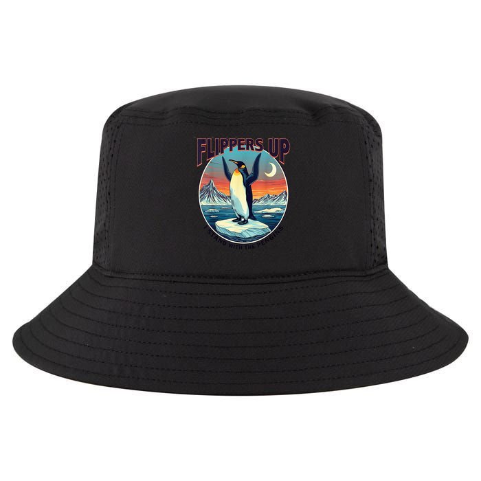Flippers Up I Stand With The Penguins Cool Comfort Performance Bucket Hat
